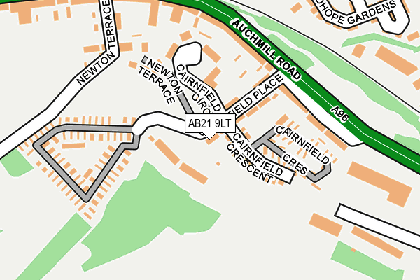 AB21 9LT map - OS OpenMap – Local (Ordnance Survey)