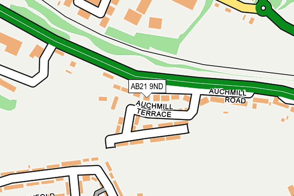 AB21 9ND map - OS OpenMap – Local (Ordnance Survey)