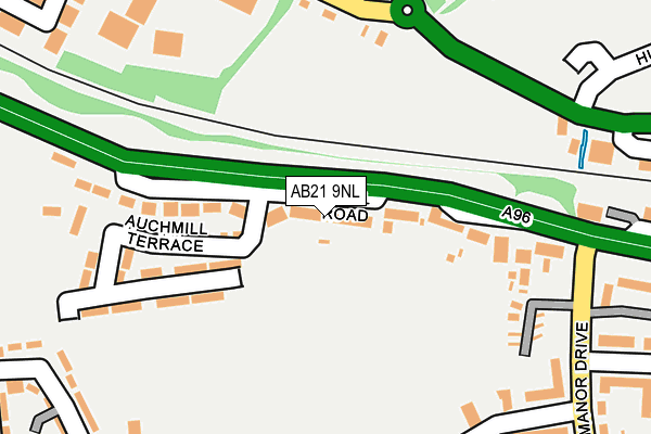 AB21 9NL map - OS OpenMap – Local (Ordnance Survey)