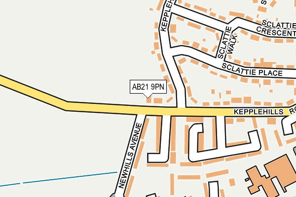 AB21 9PN map - OS OpenMap – Local (Ordnance Survey)