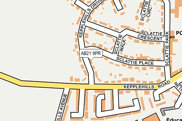 AB21 9PR map - OS OpenMap – Local (Ordnance Survey)