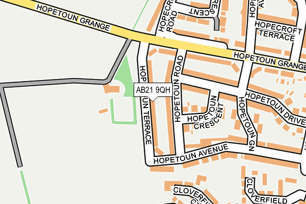 AB21 9QH map - OS OpenMap – Local (Ordnance Survey)