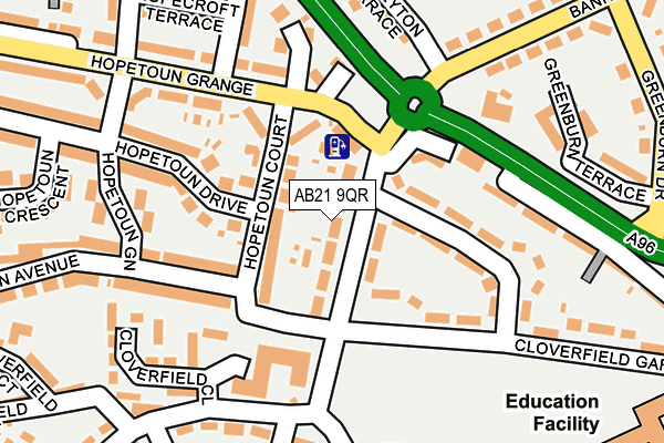 AB21 9QR map - OS OpenMap – Local (Ordnance Survey)