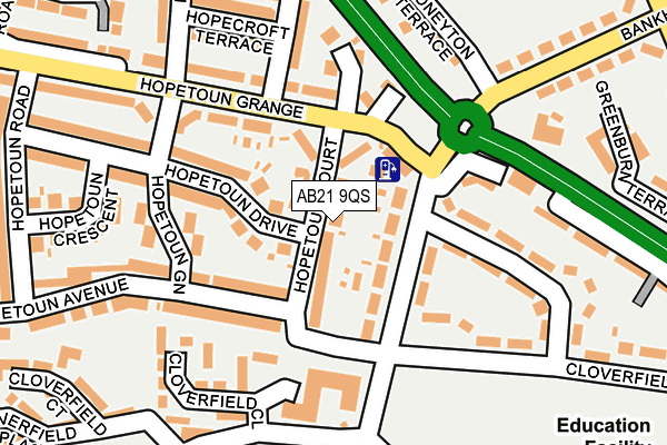 AB21 9QS map - OS OpenMap – Local (Ordnance Survey)
