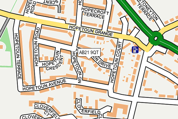 AB21 9QT map - OS OpenMap – Local (Ordnance Survey)