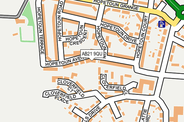 AB21 9QU map - OS OpenMap – Local (Ordnance Survey)