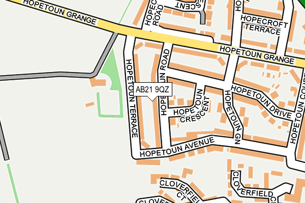 AB21 9QZ map - OS OpenMap – Local (Ordnance Survey)