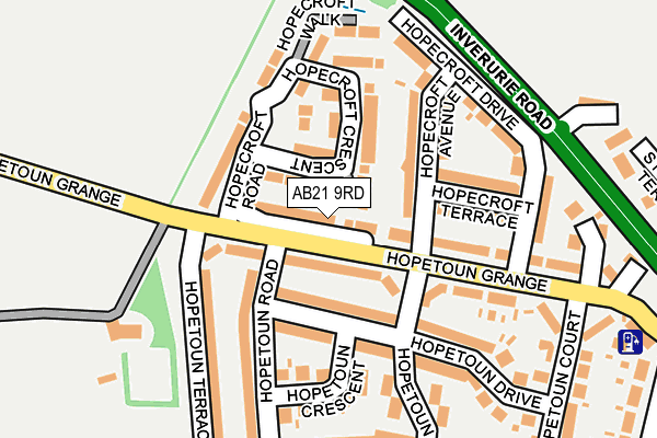 AB21 9RD map - OS OpenMap – Local (Ordnance Survey)