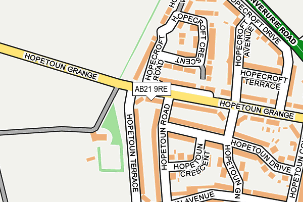 AB21 9RE map - OS OpenMap – Local (Ordnance Survey)