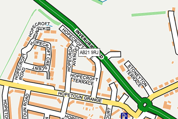 AB21 9RJ map - OS OpenMap – Local (Ordnance Survey)