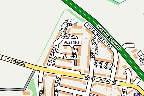 AB21 9RT map - OS OpenMap – Local (Ordnance Survey)