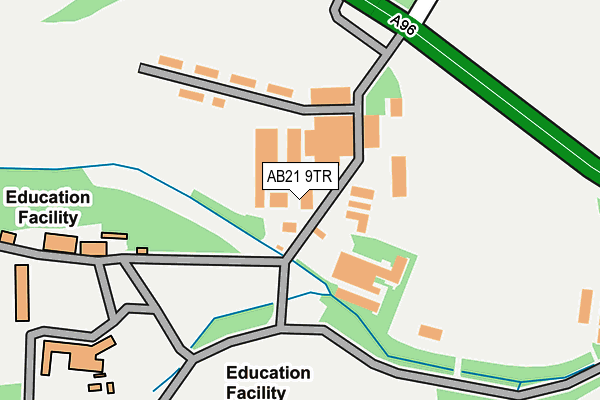 AB21 9TR map - OS OpenMap – Local (Ordnance Survey)