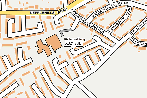 AB21 9UB map - OS OpenMap – Local (Ordnance Survey)