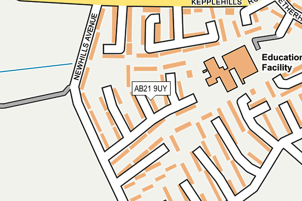 AB21 9UY map - OS OpenMap – Local (Ordnance Survey)
