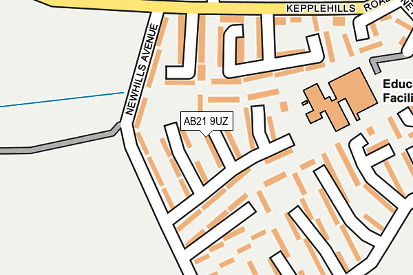 AB21 9UZ map - OS OpenMap – Local (Ordnance Survey)