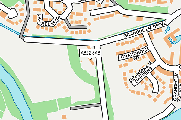 AB22 8AB map - OS OpenMap – Local (Ordnance Survey)