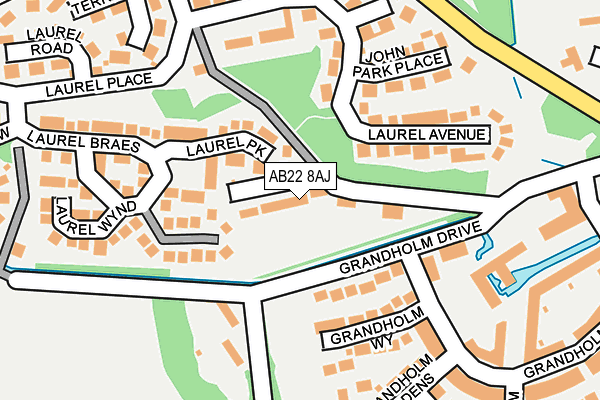 AB22 8AJ map - OS OpenMap – Local (Ordnance Survey)