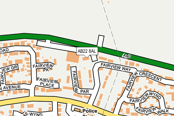 AB22 8AL map - OS OpenMap – Local (Ordnance Survey)