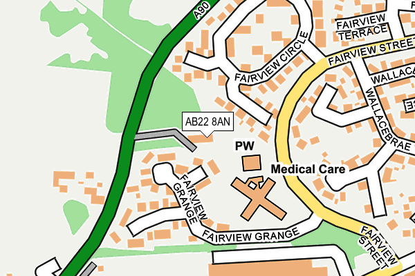 AB22 8AN map - OS OpenMap – Local (Ordnance Survey)