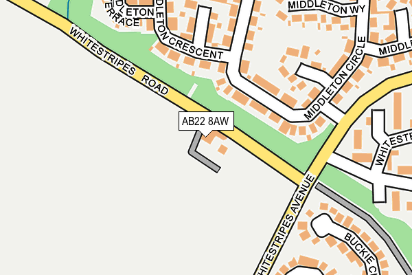 AB22 8AW map - OS OpenMap – Local (Ordnance Survey)