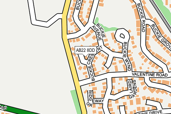 AB22 8DD map - OS OpenMap – Local (Ordnance Survey)