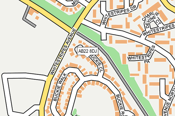 AB22 8DJ map - OS OpenMap – Local (Ordnance Survey)