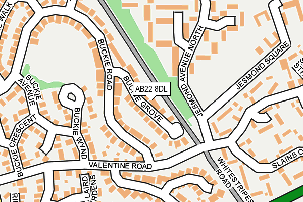 AB22 8DL map - OS OpenMap – Local (Ordnance Survey)