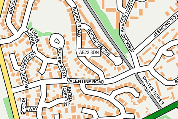 AB22 8DN map - OS OpenMap – Local (Ordnance Survey)