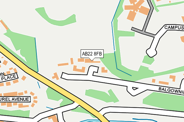 AB22 8FB map - OS OpenMap – Local (Ordnance Survey)