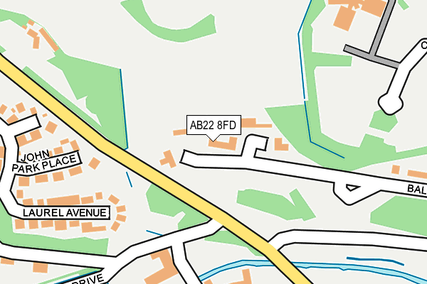 AB22 8FD map - OS OpenMap – Local (Ordnance Survey)