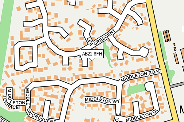 AB22 8FH map - OS OpenMap – Local (Ordnance Survey)
