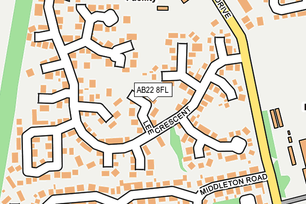 AB22 8FL map - OS OpenMap – Local (Ordnance Survey)