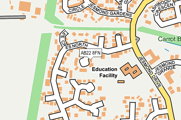 AB22 8FN map - OS OpenMap – Local (Ordnance Survey)
