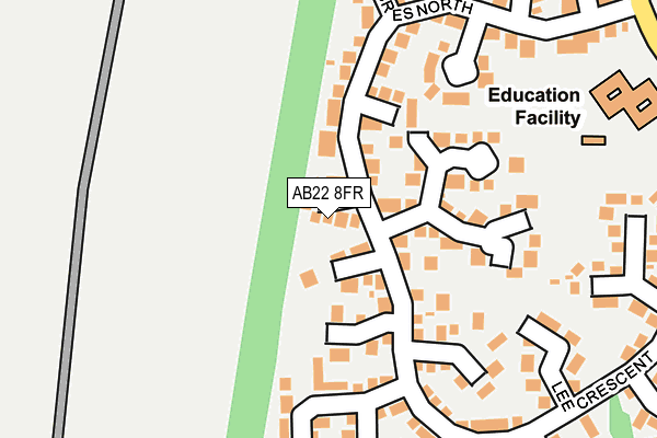 AB22 8FR map - OS OpenMap – Local (Ordnance Survey)