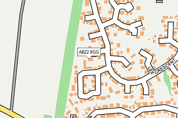 AB22 8GG map - OS OpenMap – Local (Ordnance Survey)