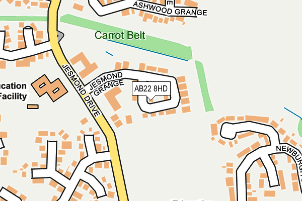 AB22 8HD map - OS OpenMap – Local (Ordnance Survey)