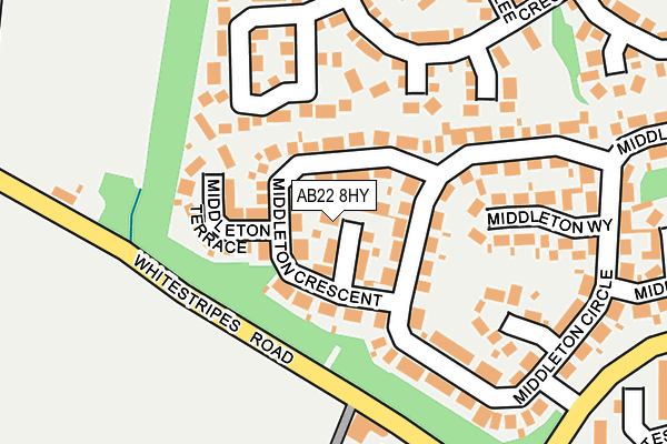 AB22 8HY map - OS OpenMap – Local (Ordnance Survey)