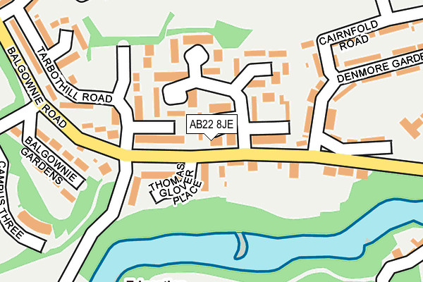 AB22 8JE map - OS OpenMap – Local (Ordnance Survey)