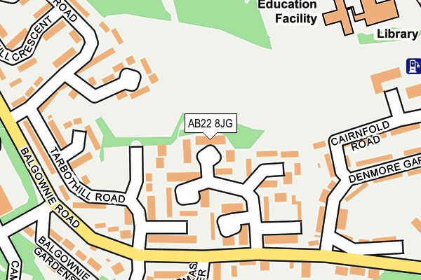AB22 8JG map - OS OpenMap – Local (Ordnance Survey)