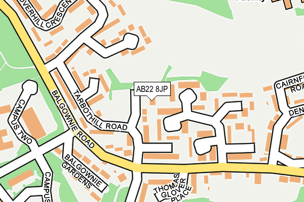 AB22 8JP map - OS OpenMap – Local (Ordnance Survey)