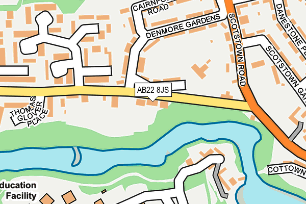 AB22 8JS map - OS OpenMap – Local (Ordnance Survey)