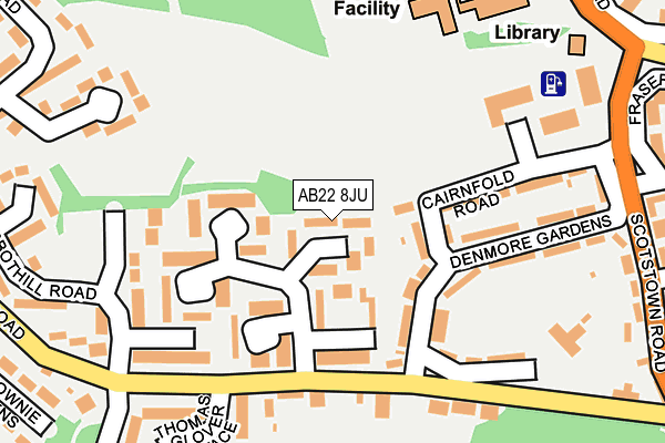 AB22 8JU map - OS OpenMap – Local (Ordnance Survey)
