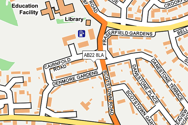 AB22 8LA map - OS OpenMap – Local (Ordnance Survey)