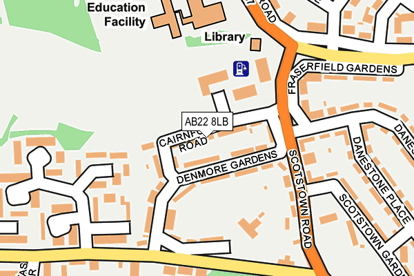 AB22 8LB map - OS OpenMap – Local (Ordnance Survey)
