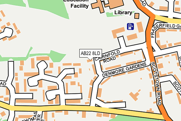 AB22 8LD map - OS OpenMap – Local (Ordnance Survey)