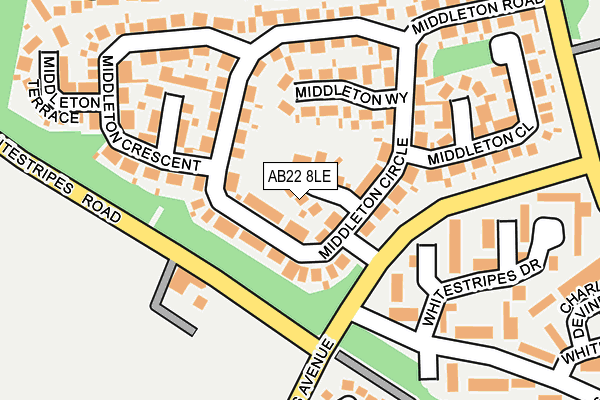 AB22 8LE map - OS OpenMap – Local (Ordnance Survey)