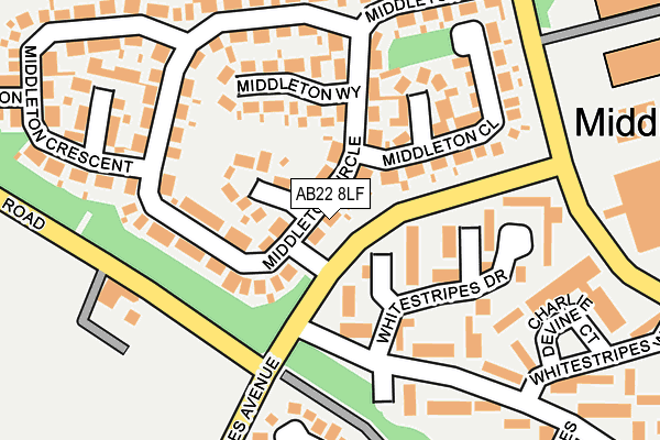 AB22 8LF map - OS OpenMap – Local (Ordnance Survey)