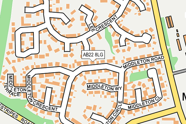 AB22 8LG map - OS OpenMap – Local (Ordnance Survey)