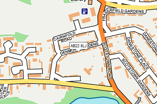 AB22 8LJ map - OS OpenMap – Local (Ordnance Survey)