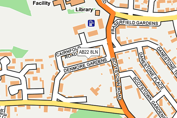 AB22 8LN map - OS OpenMap – Local (Ordnance Survey)